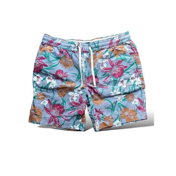 Tommy Hilfiger Men’s Floral Chino Shorts L Drawstring Beach Aloha Summer Cotton - Picture 3 of 8